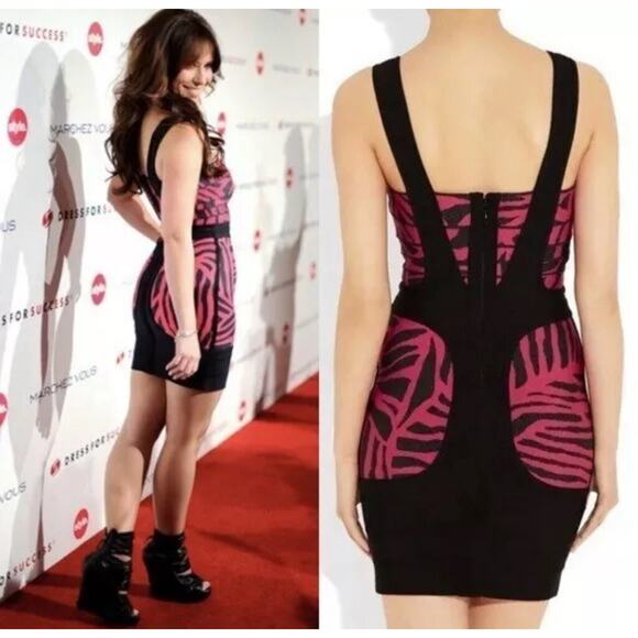 Herve Leger Niva Animal Print Bandage Dress - Picture 8 of 16